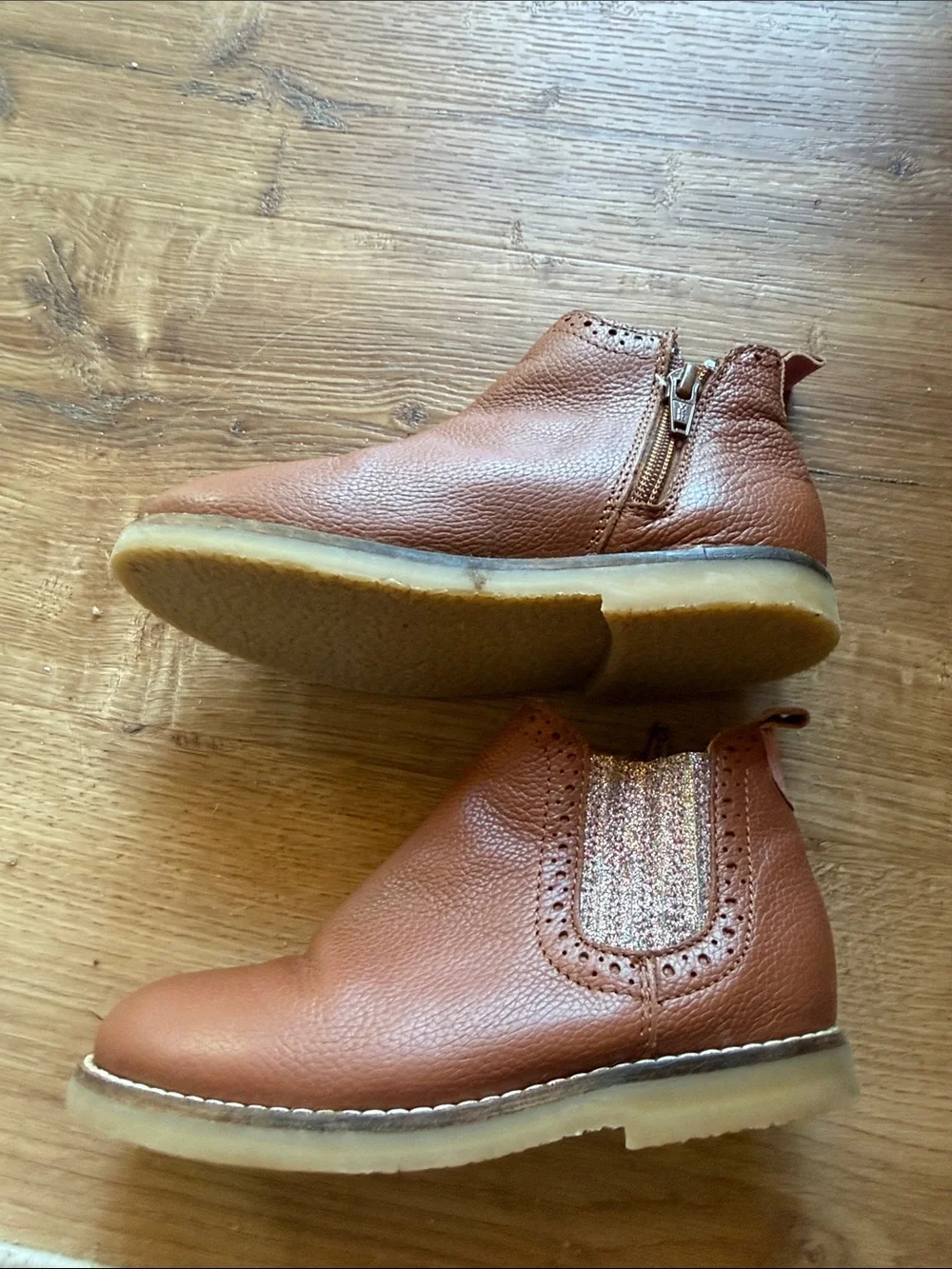 Mini Boden Brown Leather Chelsea Boots
